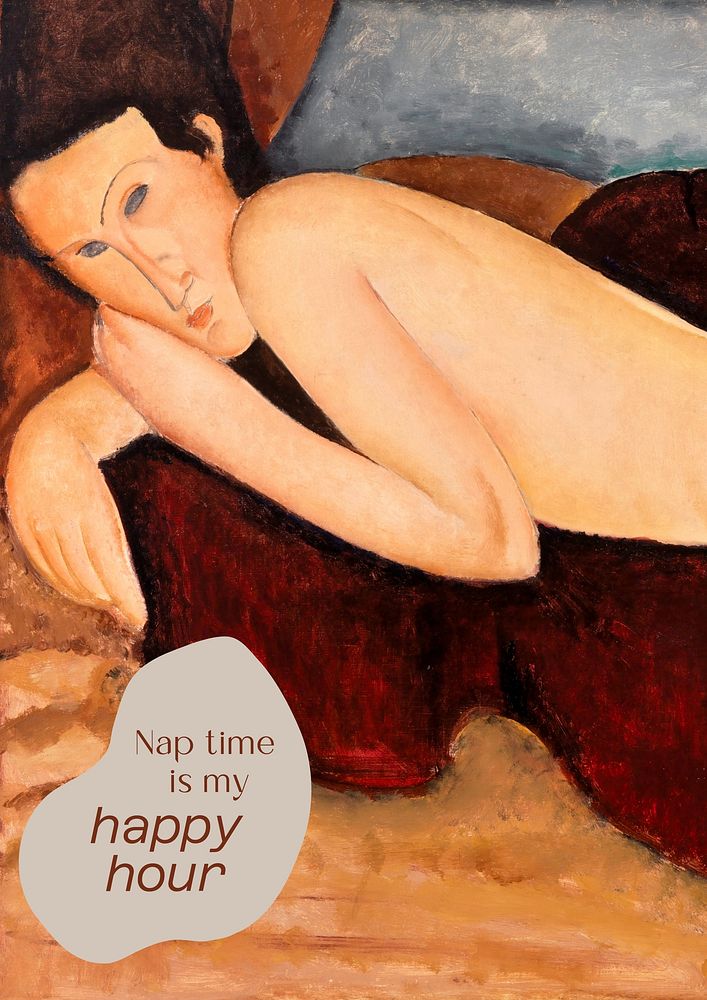 Nap time is happy hour poster template