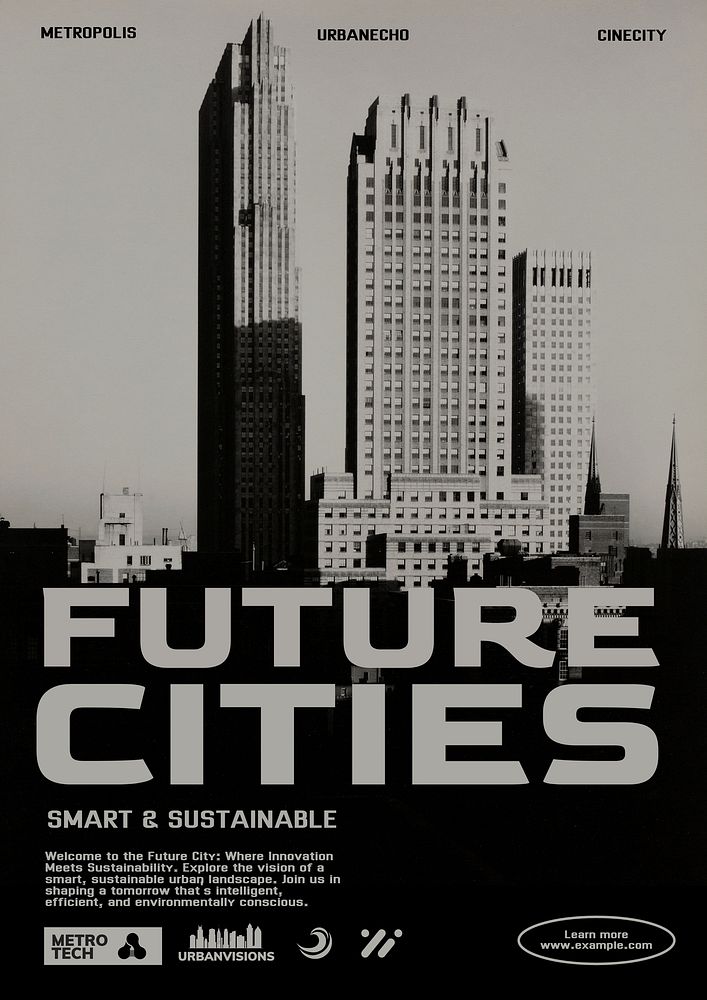 Future city poster template
