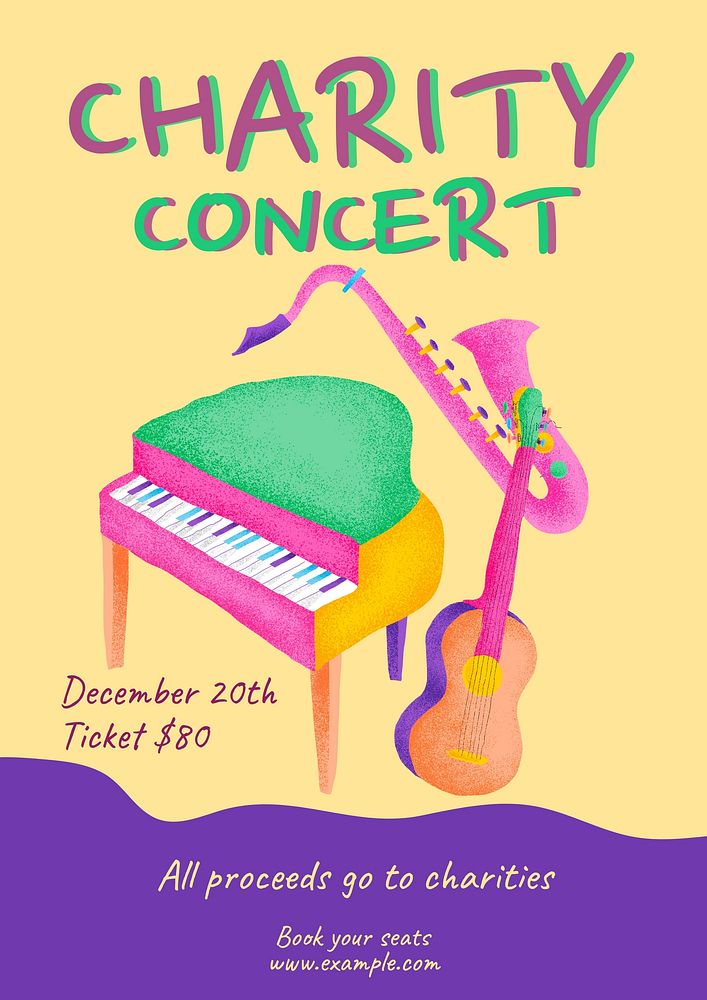 Charity concert poster template