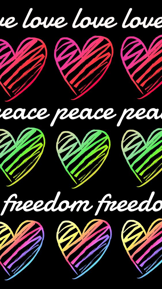 Peace, love & freedom quote template