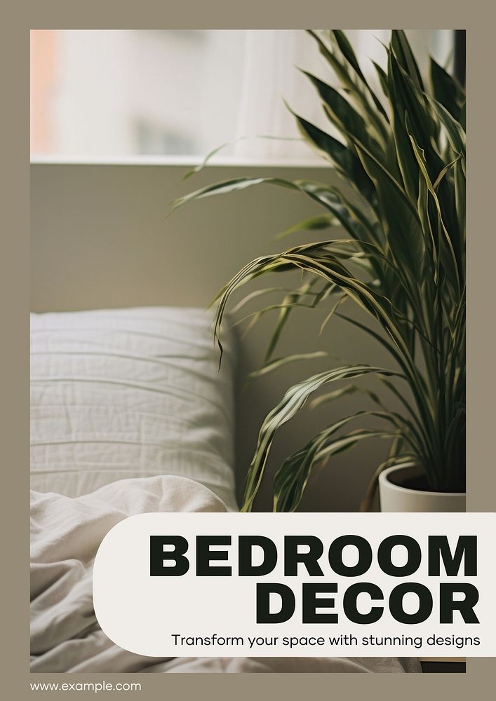 Bedroom decor poster template
