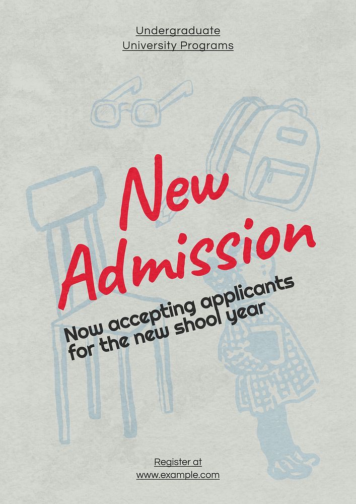 New admission poster template