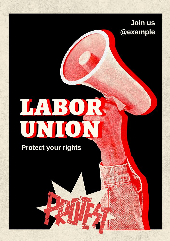 Labor union poster template