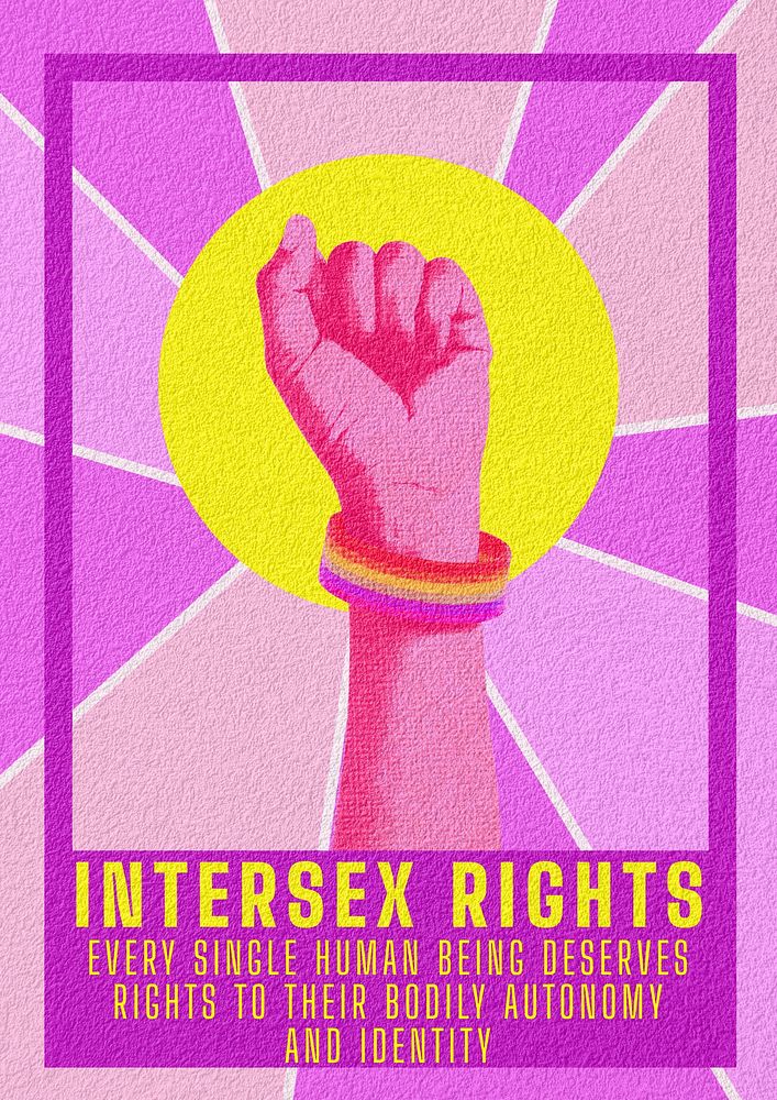 Intersex rights poster template