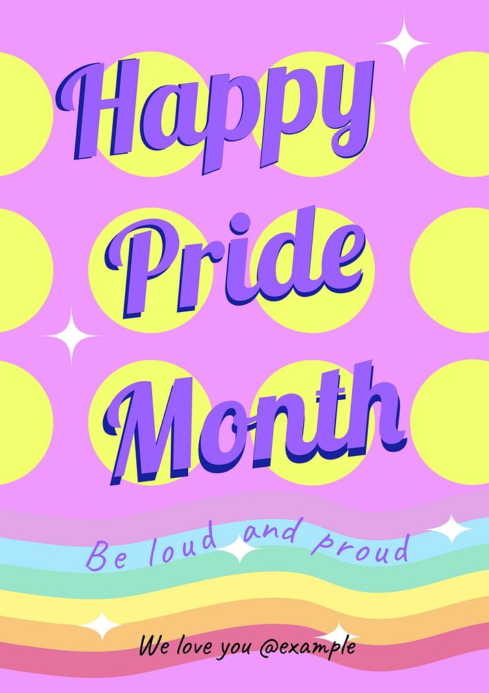 Happy pride month poster template