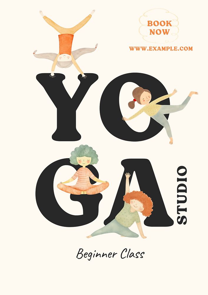Yoga class advertisement poster template