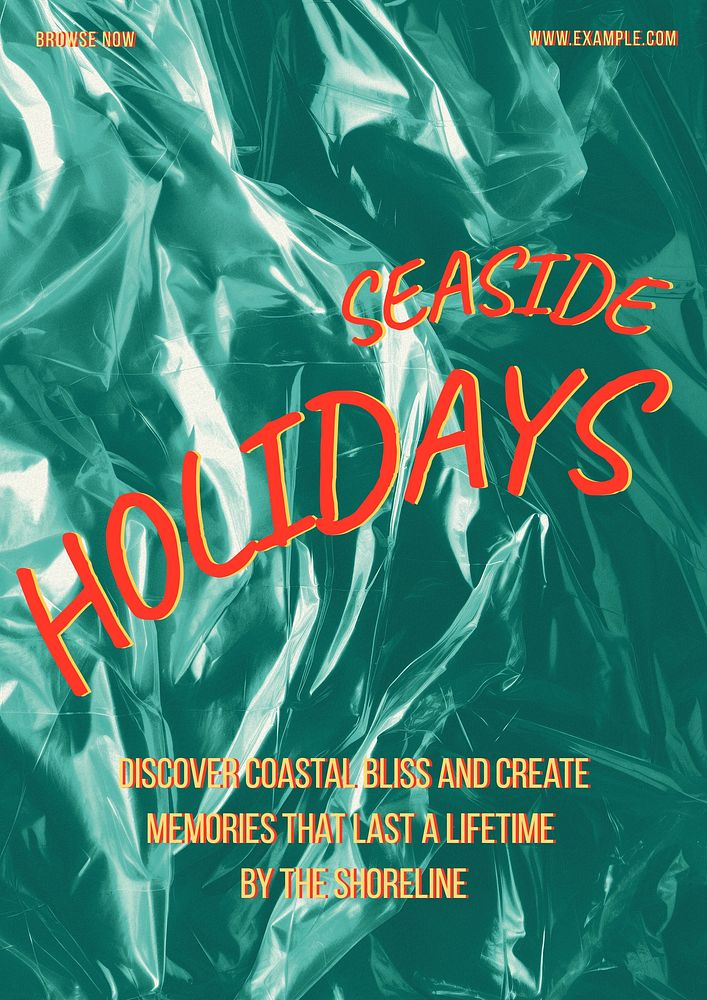 Seaside holidays poster template