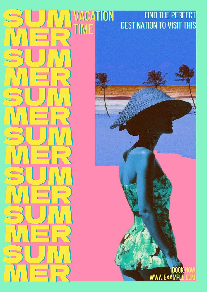 Summer vacation time poster template