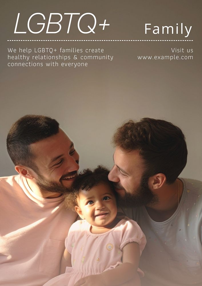 LGBTQ family poster template