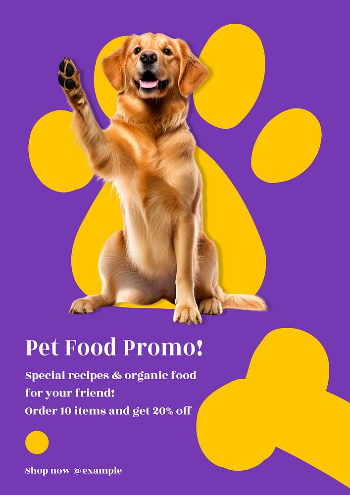 Pet food  poster template