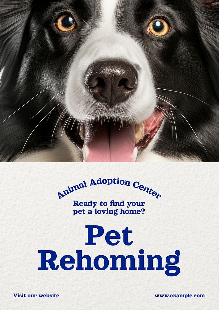 Pet adoption & rehoming poster template