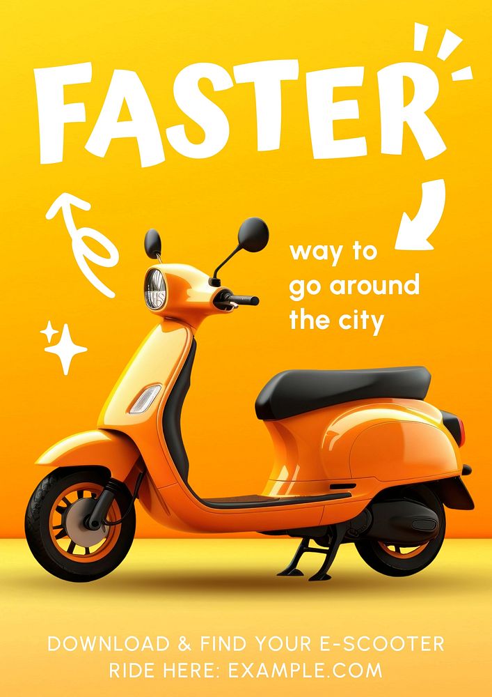 Electric scooter  poster template