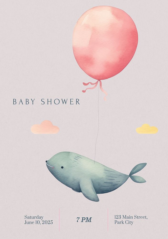 Baby shower   poster template