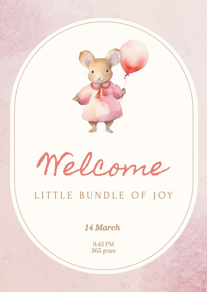 Welcome baby card template