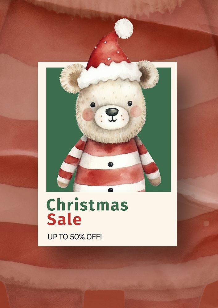 Christmas sale poster template and design