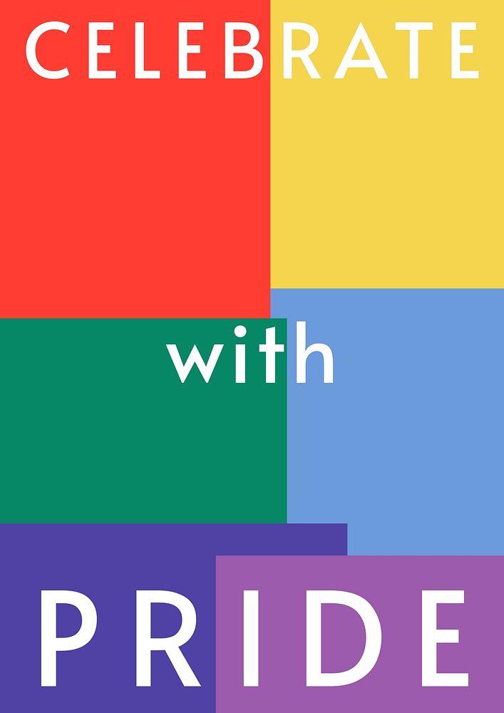 Celebrate with pride quote poster template