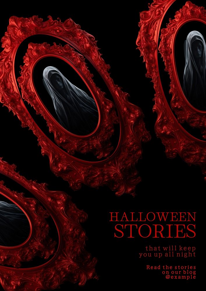 Halloween stories   poster template