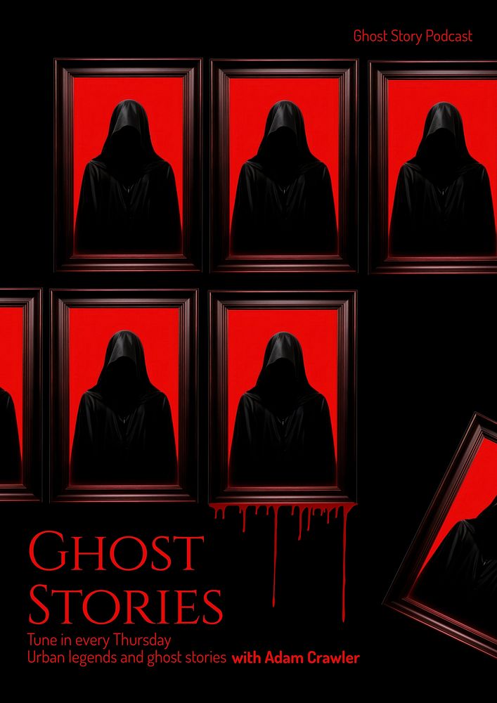 Ghost stories podcast poster template