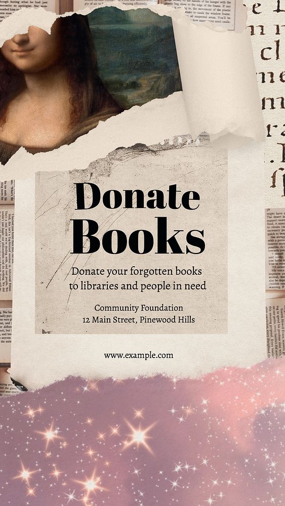 Book donation Instagram story template