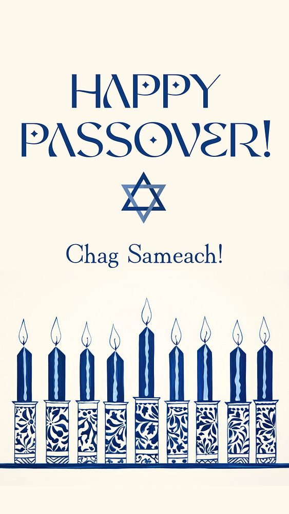 Happy passover, Hanukkah Facebook story template