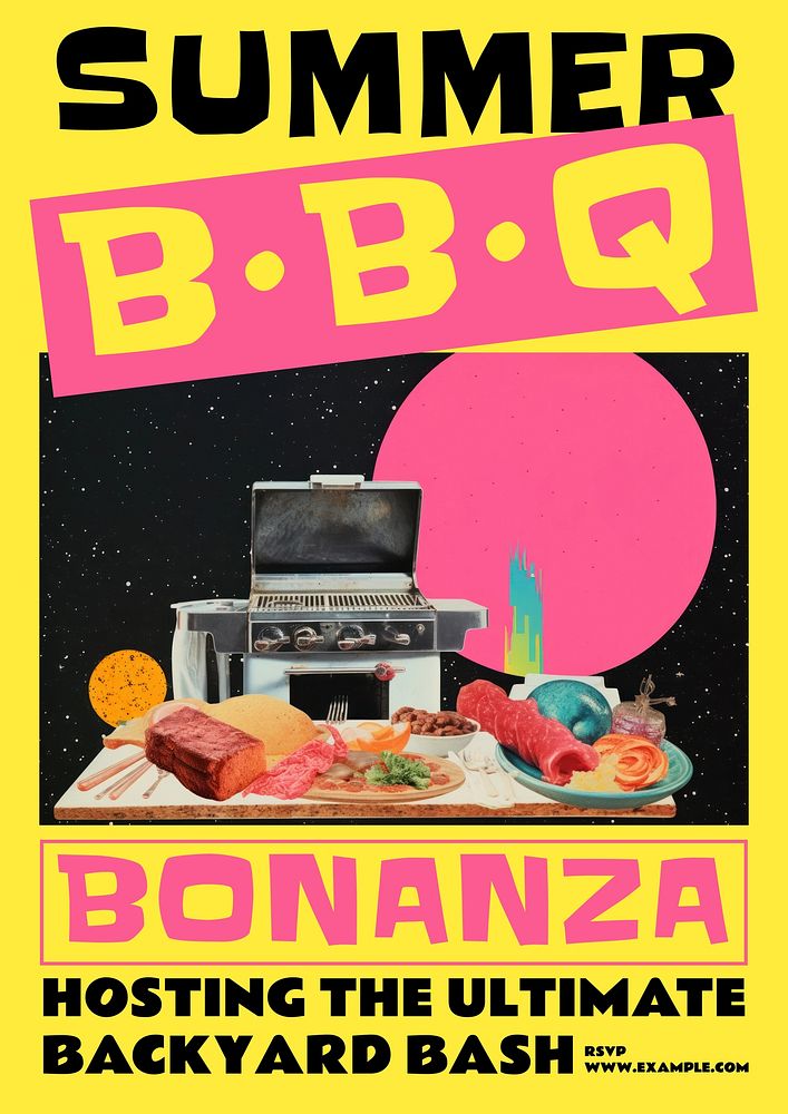 Summer bbq  poster template