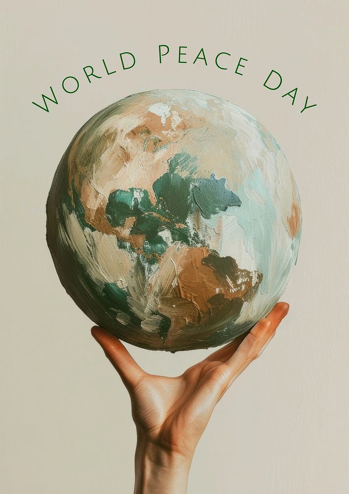 World peace day poster template