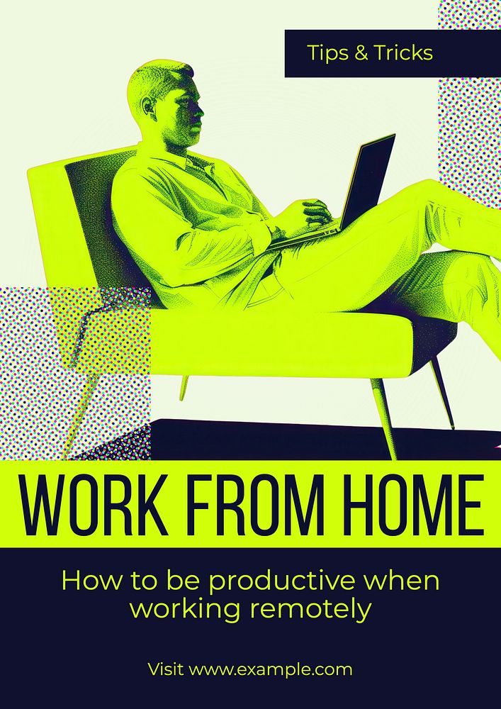 Work from home poster template