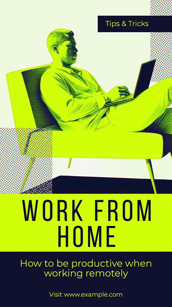 Work from home Facebook story template