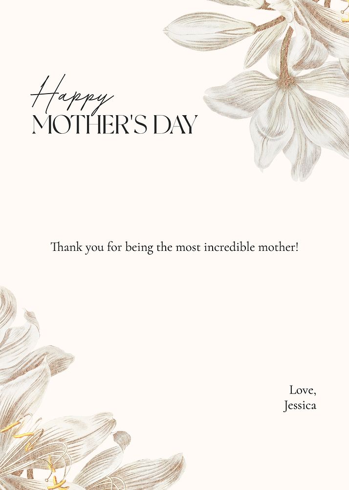 Happy mother's day card template