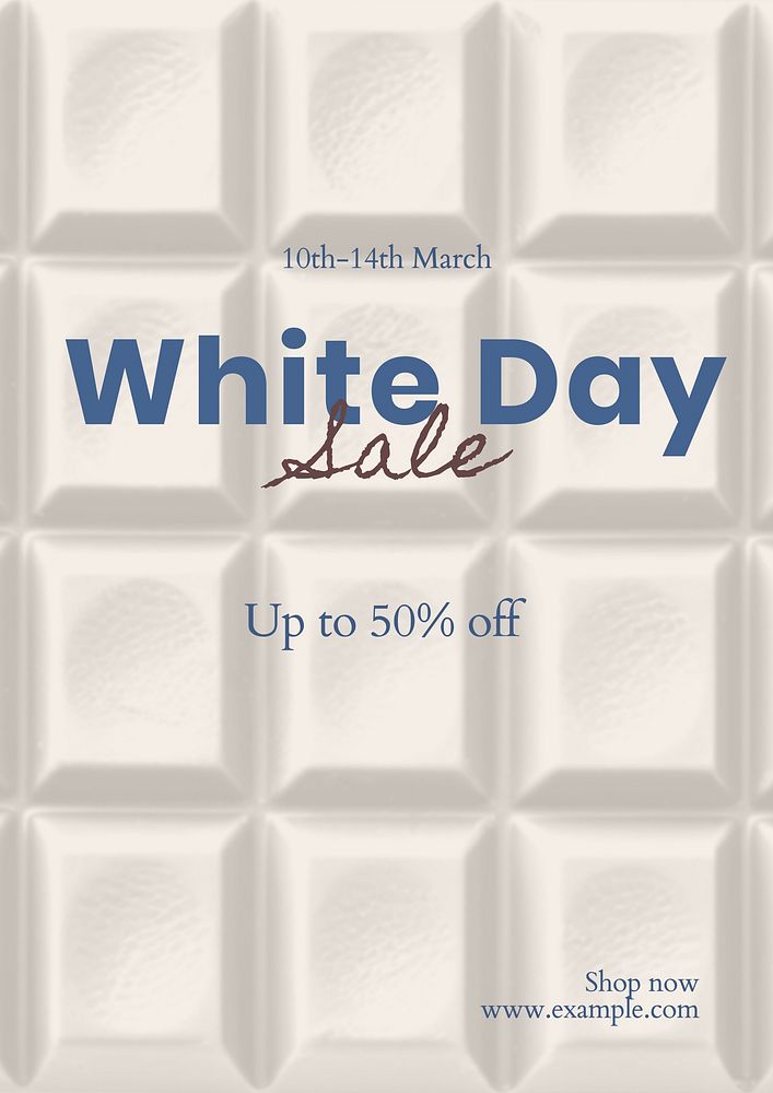 White day sale poster template