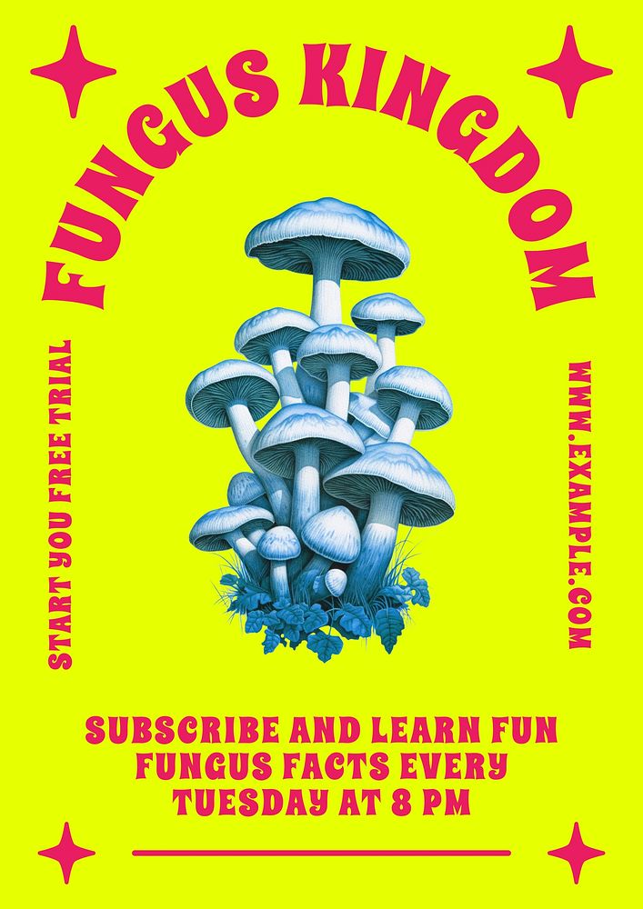 Fungus kingdom poster template