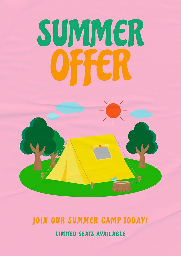 Summer camp poster template