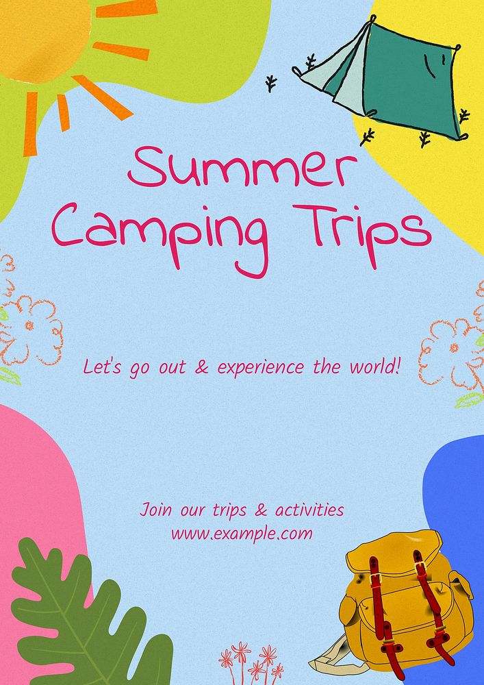 Summer camping trips poster template