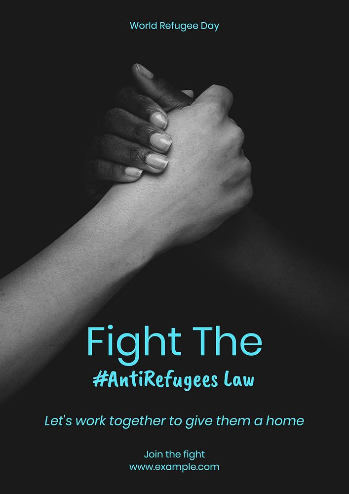 Fight Anti-Refugee Law poster template