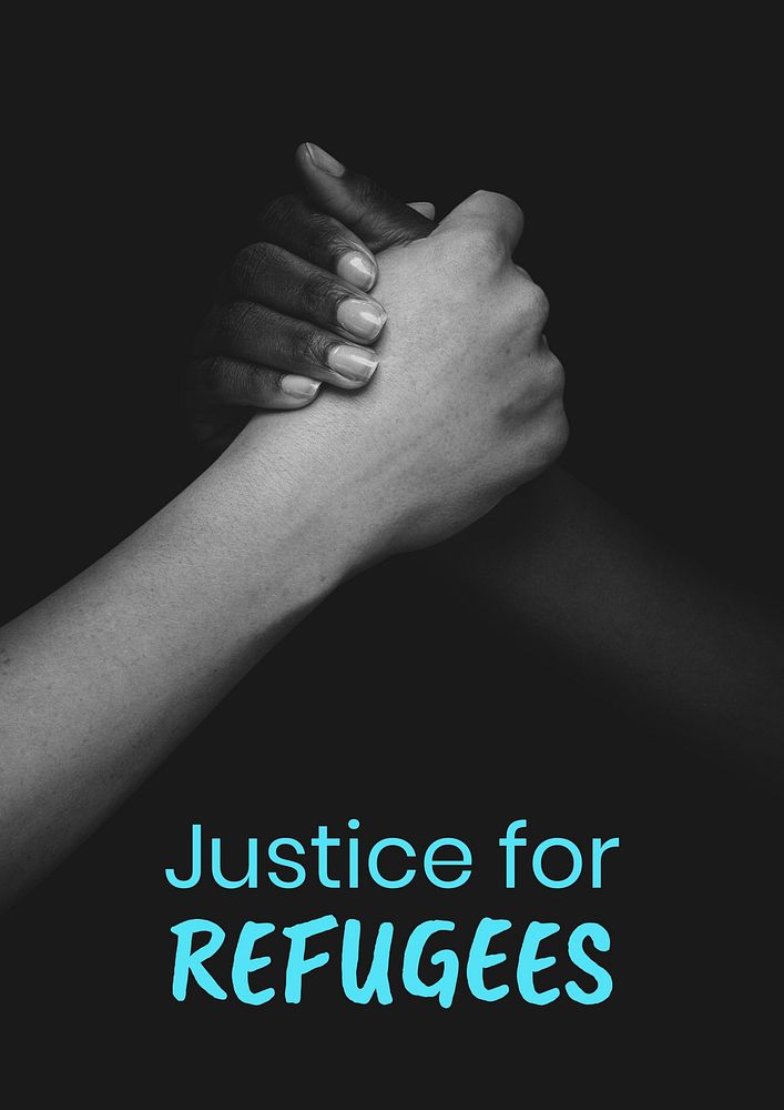 Justice for refugees poster template