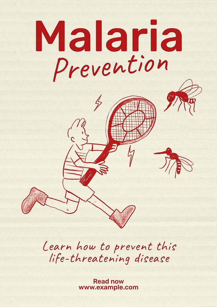 Malaria prevention poster template