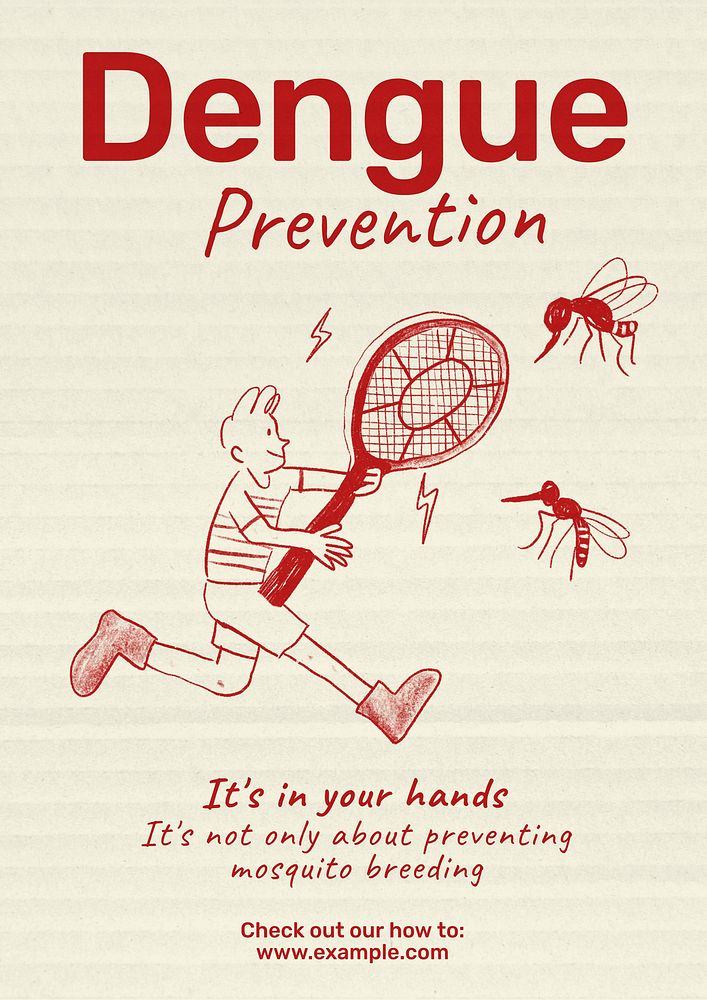 Mosquito dengue prevention poster template