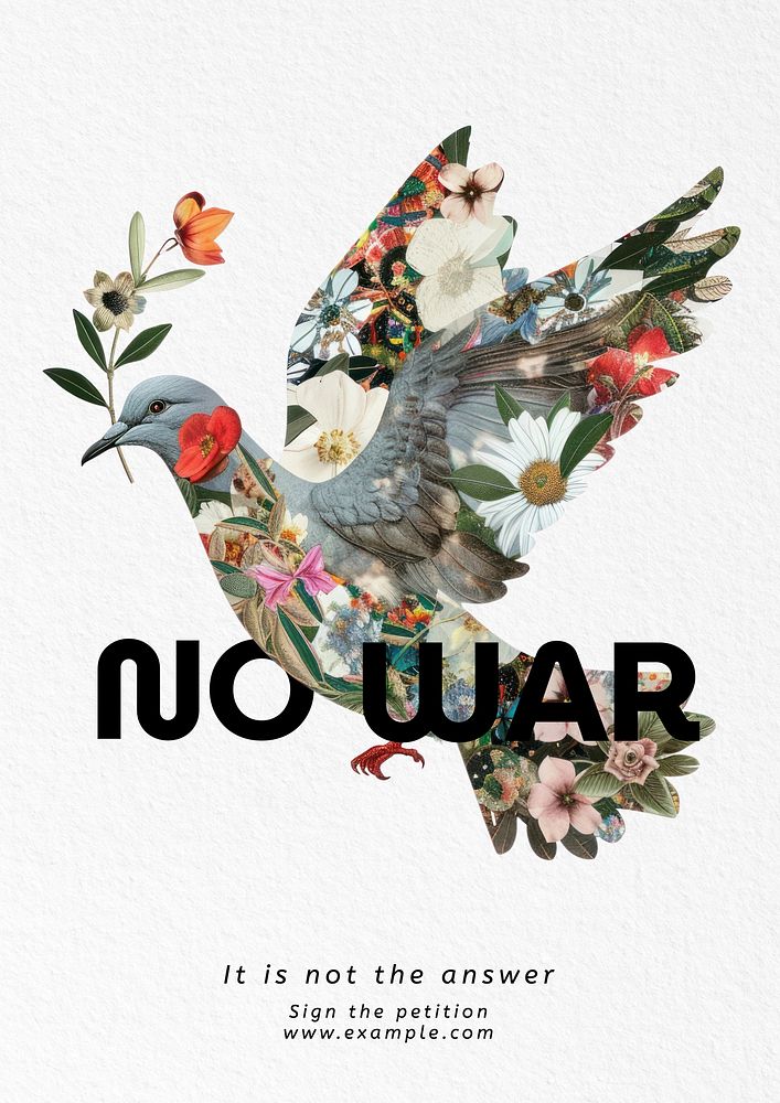 No war poster template