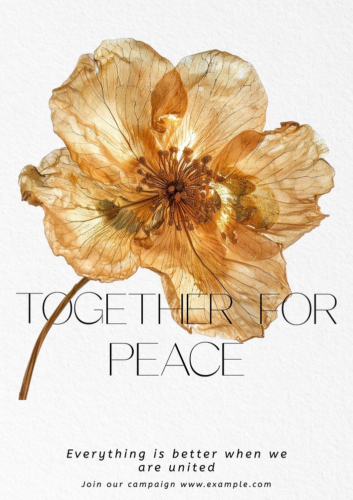 Together & peace poster template