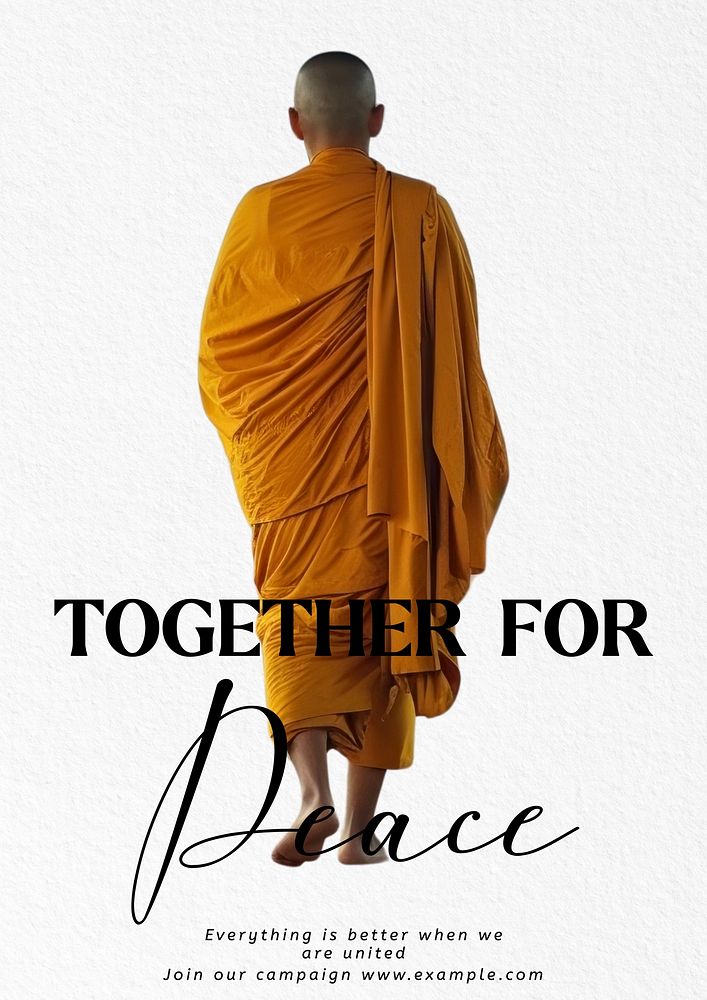 Together & peace poster template