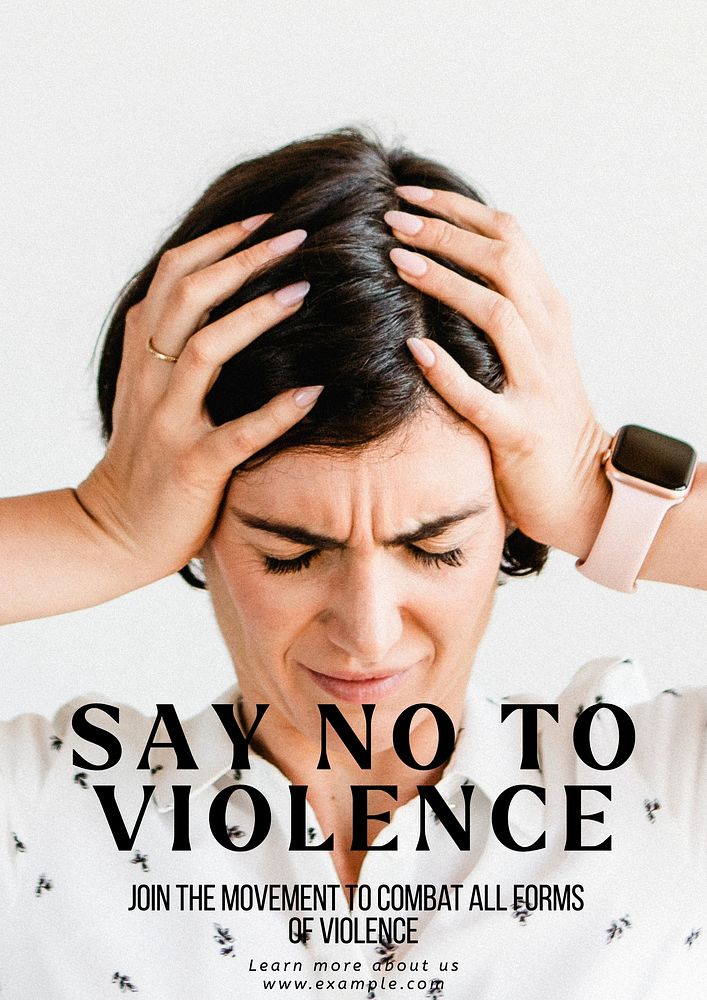 Stop violence poster template