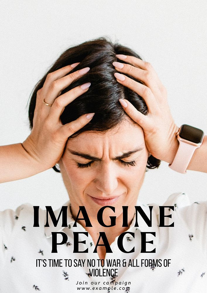 Imagine peace poster template