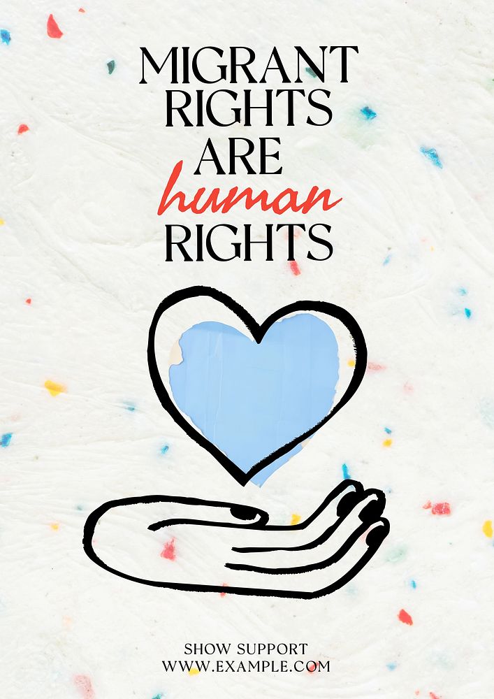 Migrant rights poster template
