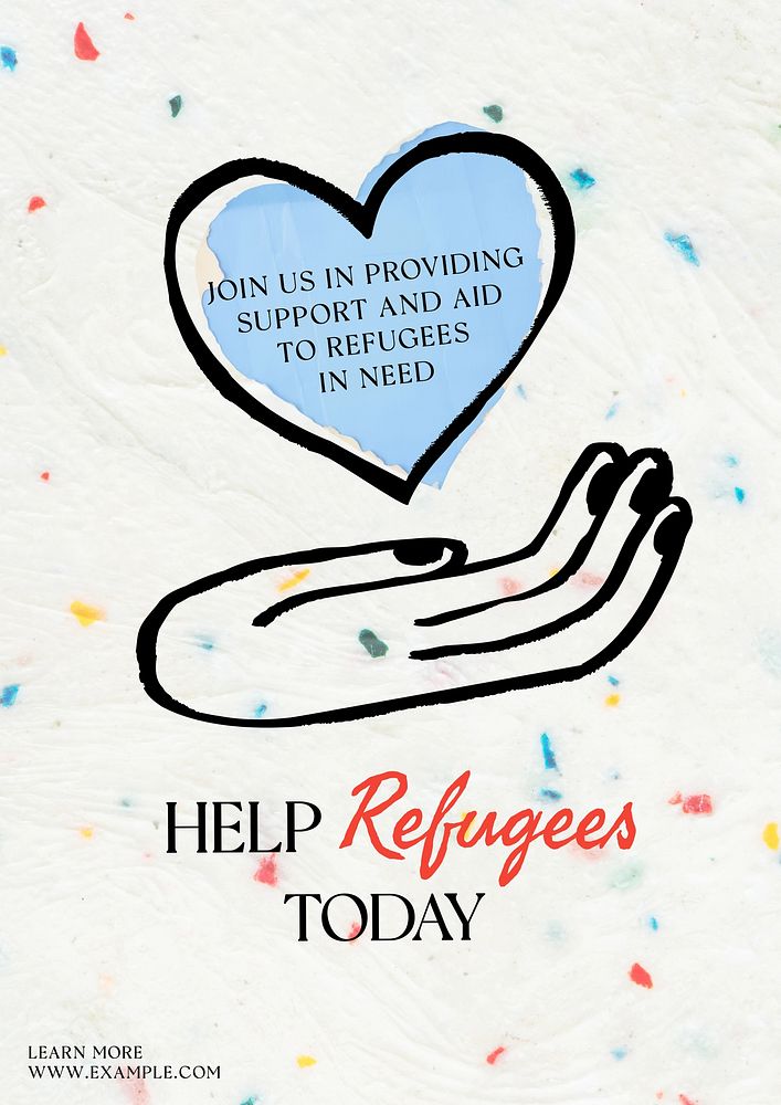 Help refugees poster template