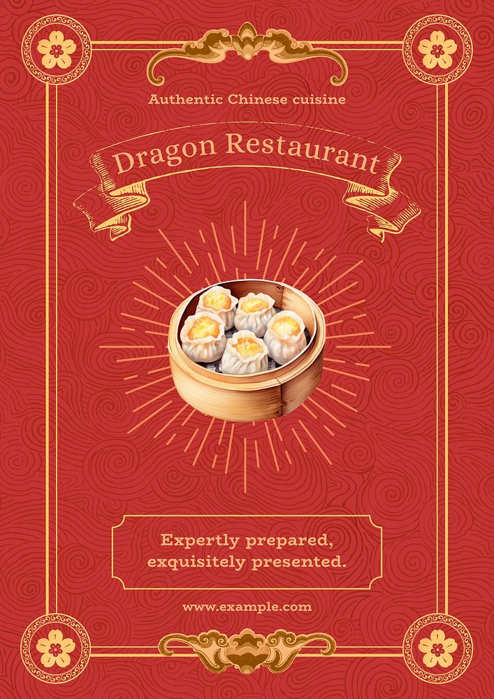 Chinese restaurant poster template
