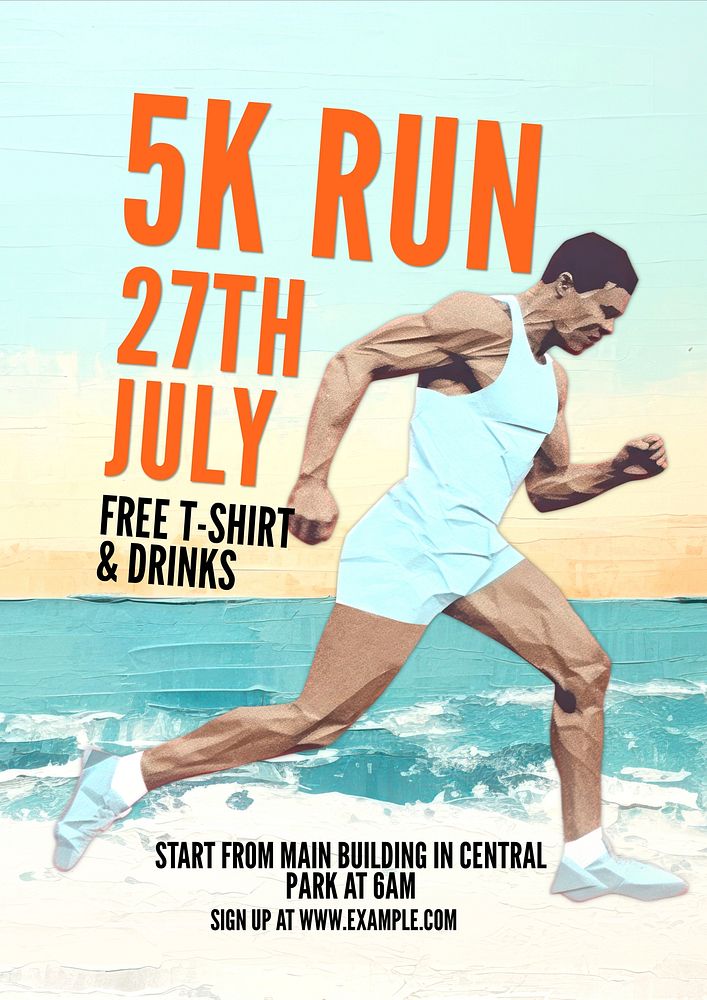 5K Run poster template