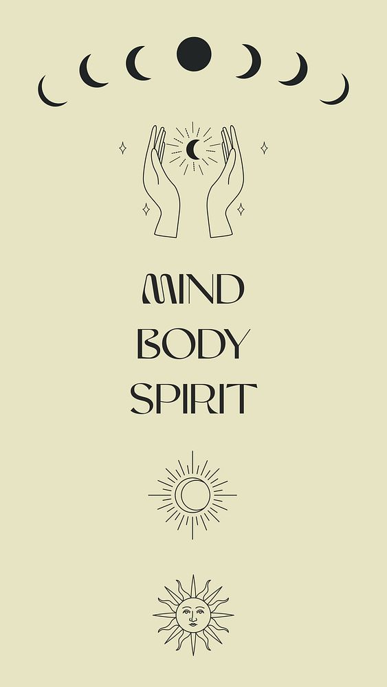 Mind, body & spirit quote Facebook story template