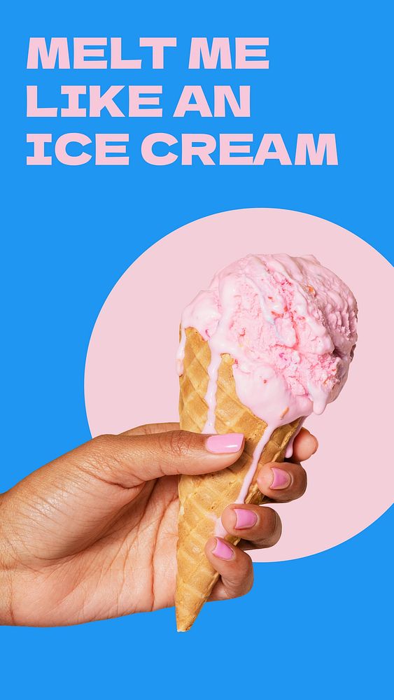 Ice cream  quote Facebook story template