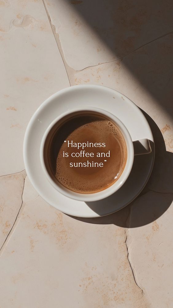 Happiness is coffee & sunshine quote Facebook story template