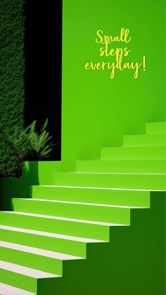 Small steps everyday quote  mobile phone wallpaper template